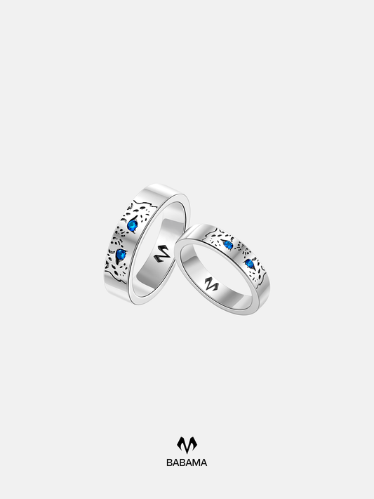 Snow Leopard Blue Eye Ring