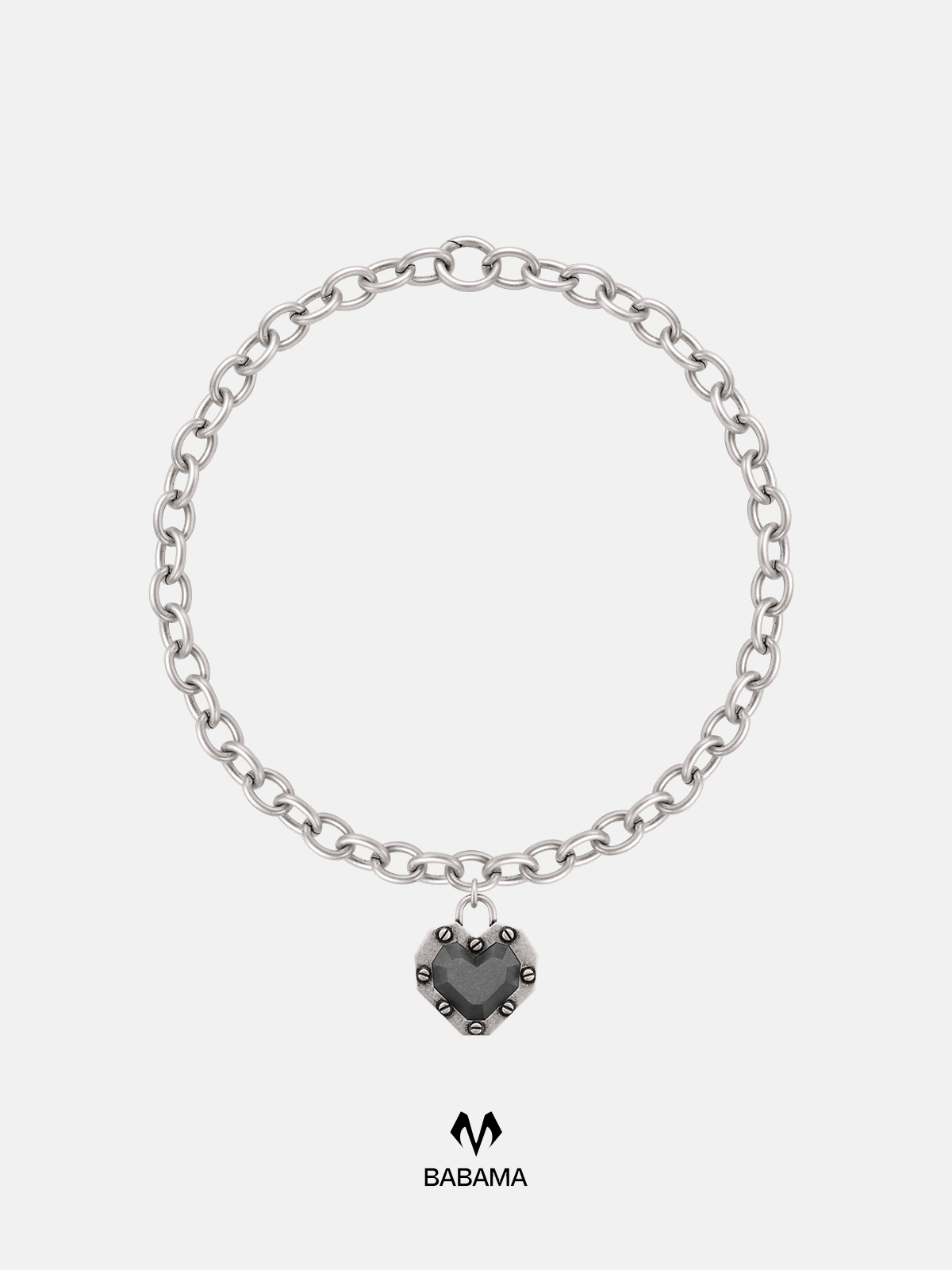 Cement Heart Necklace (Chain Link)