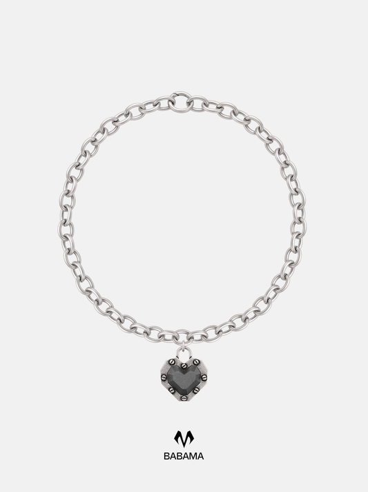 Cement Heart Necklace (Chain Link)