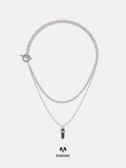 Cement Column Necklace (Double Chain)