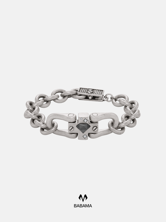 Cement Diamond Ring Buckle Bracelet