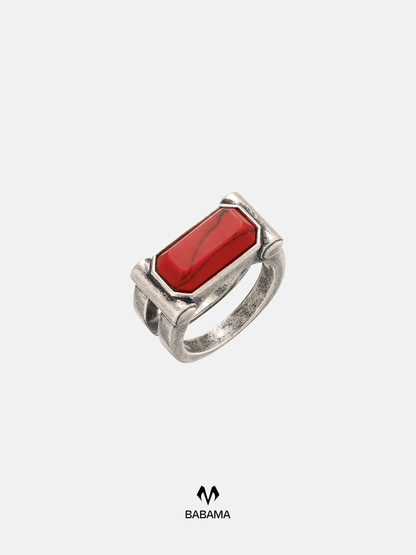 Red Turquoise Ring - Wide