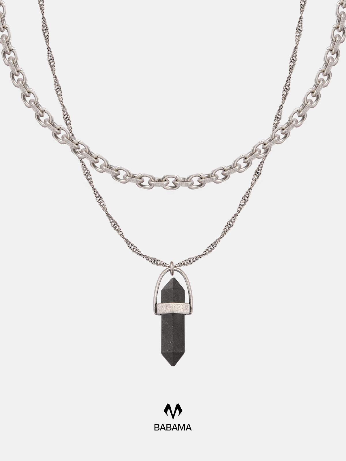 Cement Column Necklace (Double Chain)