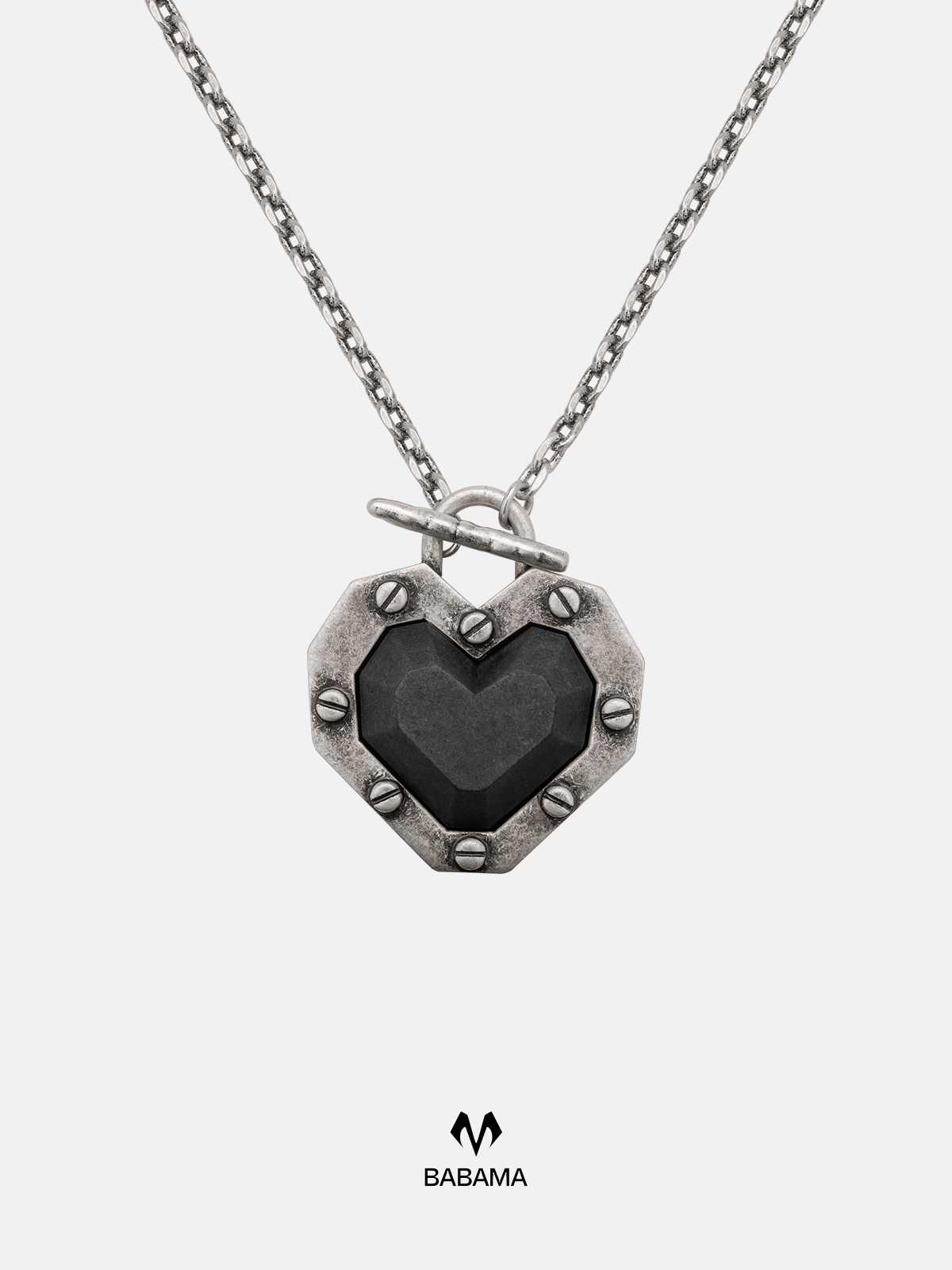 Cement Heart Necklace (Thin Chain)