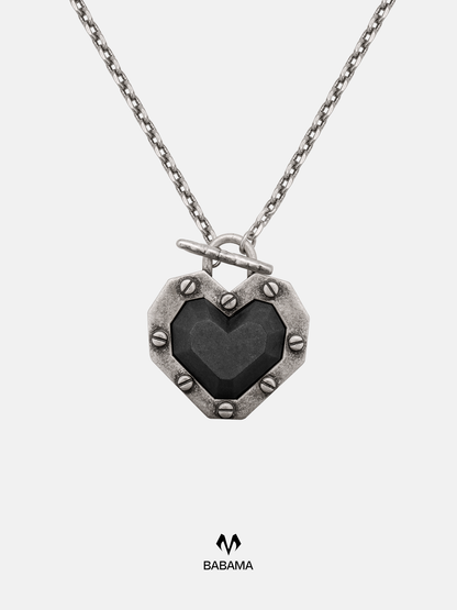 Cement Heart Necklace (Thin Chain)