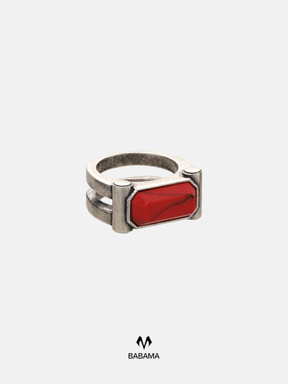 Red Turquoise Ring - Wide