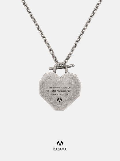 Cement Heart Necklace (Thin Chain)