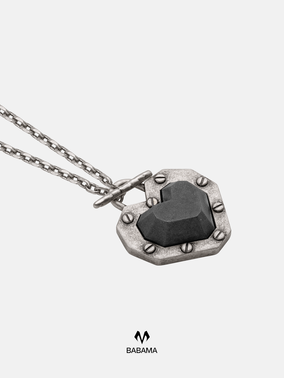 Cement Heart Necklace (Thin Chain)